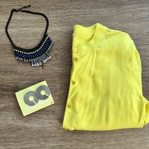 Neon yellow J. Crew the Clare cardigan